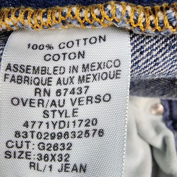 Polo Jeans Co. Jeans Mens 36x32 Blue Denim High Rise Pants - Picture 10 of 10